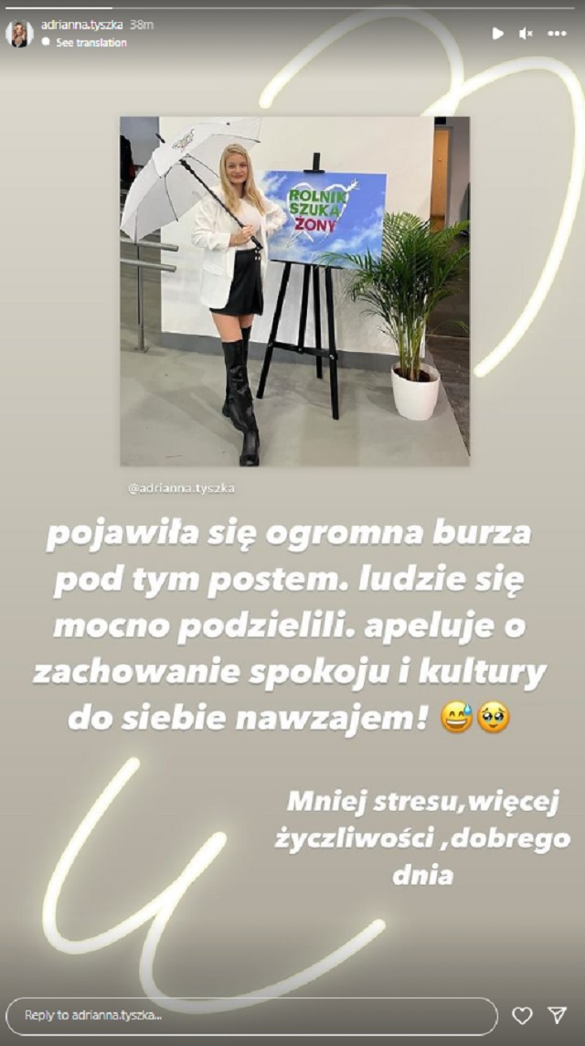 Adrianna z Rolnik szuka żony na Instagramie