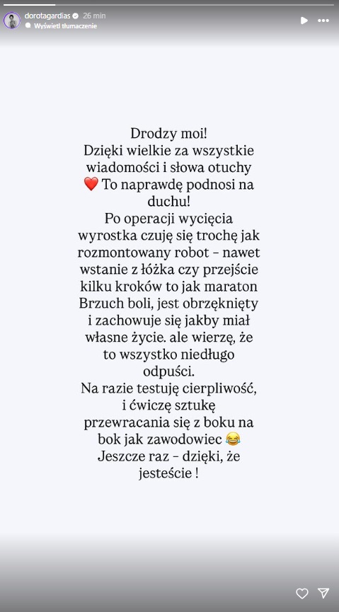 Dorota Gardias na Instagramie